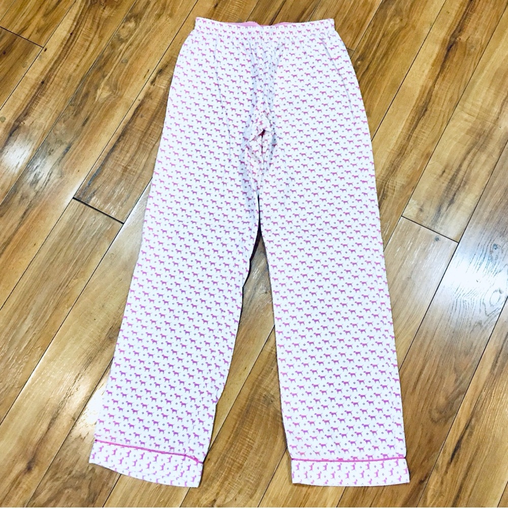 Victoria secret Pink white dog pattern Pajama Pants flannel cotton cozy - Picture 6 of 11